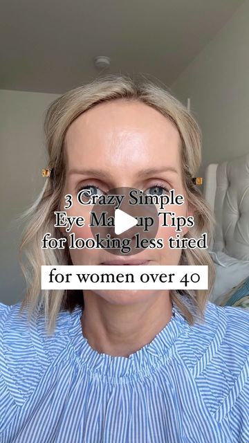 Kirsten Brusse | Over 40 Makeup Tips on Instagram: "❤️SAVE THIS FOR  NEXT TIME ❤️

➡️ Type POP into the comments for the links to these products. 

One more tip…..get yourself a bottle of Lumify to get rid of redness and make your eyes look white and bright! 

Then, use these 3 crazy easy eye makeup tips to look less tired! 

Give it a try and let me know how it goes! 

Follow me @thebeautyblotter for more makeup tips for women over 40
.
.
.
.
 #makeupover40 #over40makeup #beautyover40 #over40beauty #eyemakeuptutorial #eyemakeuplook #eyemakeupideas #eyemakeuplooks #eyemakeuplooks #easymakeuptutorial #easymakeuplook #easymakeuplooks #annapolis #maturemakeup" 40s Eye Makeup, Makeup For Tired Looking Eyes, Eye Makeup Over 40 Look Younger, 40 Year Old Eye Makeup, Smokey Eye Over 40, Eye Makeup 40 Year Old, Makeup For Over 40 Look Younger, 40 Year Old Makeup, Make Up For 40 Year Old Women