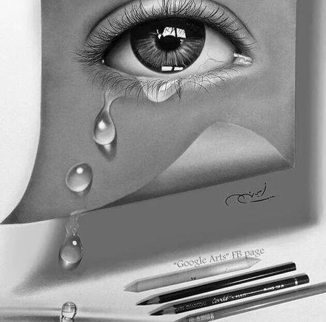 Crying Eye by aymanarts Eye Pencil Drawing, Beautiful Pencil Drawings, Crying Eyes, Tears Art, Realistic Pencil Drawings, Eyes Artwork, Eye Sketch, Cool Pencil Drawings, Dark Art Drawings