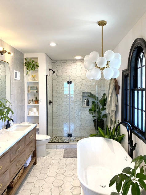 Bethany Sy's creative free spirit takes this bathroom renovation to the next level. Check out her showcase from tub to tile and more! Master Bath Remodel, Up House, Bathroom Inspo, Bathroom Renos, Tile Ideas, Bath Remodel, Bathroom Remodel Master, House Bathroom, Beautiful Bathrooms