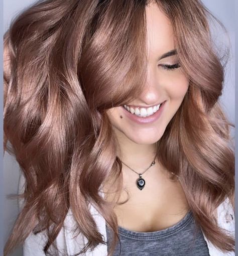 Purple Rose Gold Hair, Muted Rose Hair, Fall Hair Honey Blonde, Auburn Hair Balayage Rose Gold, Desert Rose Hair, Ash Rose Hair, Pink Champagne Hair Color, Subtle Rose Gold Hair Brunette, Rose Beige Hair