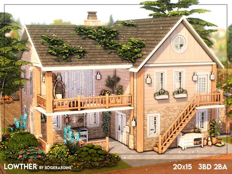 The Sims Resource - Lowther (NO CC) Exterior Sims 4 Cc, Simple Sims 4 Houses, Sims 4 Cc House Furniture, The Sims 4 Casas, Sims Build Ideas, Sims 4 Cc Tiny House Furniture, Sim4 House, The Sims 4 Houses Download, Sims 4 Rental House