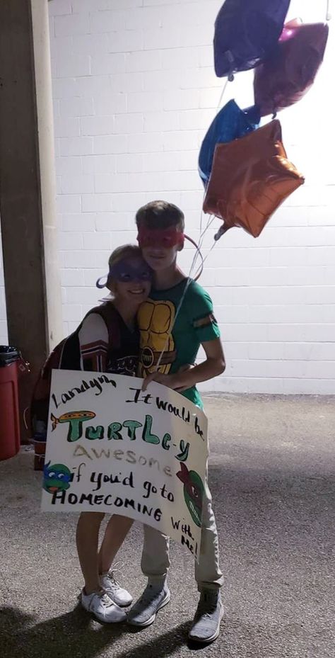 TMNT Homecoming Proposal hoco unique ninja turtle tmnt cute Cute hoco idea Promposal ideas hoco cute creative homecoming ideas Turtley Awesome clever Sadies asking ideas for guys too for him Promposal Ideas Funny Unique, Turtle Promposal, Clever Hoco Proposals, Oreo Promposal, Hoco Sign Ideas Funny, Sadies Asking Ideas Funny, Funny Dance Poster Ideas, Unique Homecoming Proposal Ideas, Shark Hoco Proposal