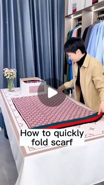 The Folding Hacks on Instagram: "Transform your space with smart storage solutions. Link in bio @thefoldinghacks 🧺🥰! 
Nice way to fold scarf🧣#folding #foldingclothes #storagehacks #unitedstates #tiktok" Fold Scarf, Folding Scarves, How To Fold Scarf, Folding Hacks, Scarf Storage, How To Fold, Folding Clothes, Beachwear Fashion, Faded Jeans