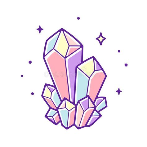 Pastel crystal gems. Beautiful pastel crystals drawing. Hand drawn vector illust , #Aff, #Beautiful, #pastel, #crystals, #Pastel, #crystal #ad Crystal Cartoon, Crystals Art Drawing, Crystal Illustration, Gem Drawing, Crystal Tattoo, Tumblr Drawings, Crystal Drawing, Crystal Aesthetic, Hand Drawn Vector Illustrations