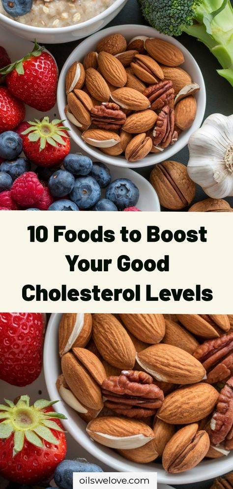 Boost your good cholesterol levels with these 10 foods! 🍎🥑🥕 Incorporate these nutrient-rich options into your diet for a healthier heart. #Cholesterol #HealthyEating Improve Good Cholesterol, Foods Good For Lowering Cholesterol, Hdl Cholesterol Food, Hdl Foods, Tryglicerides Diet Food Lists, Foods High In Cholesterol, Foods To Lower Cholesterol, Low Cholesterol Meal Plan, Low Cholesterol Snacks