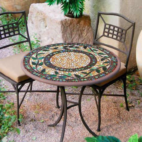 http://ep.yimg.com/ay/iron-decor/iron-mosaic-bistro-set-30-set-for-2-3.gif Mosaic Patio, Wrought Iron Dining Table, Mosaic Patio Table, Front Porch Furniture, Mosaic Tile Table, Mosaic Furniture, Wrought Iron Beds, Bistro Table Set, Aluminum Patio Furniture