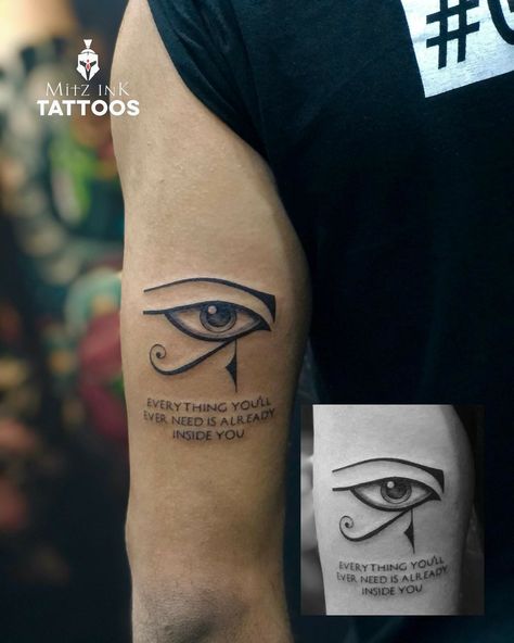 101 Best Women's Eye Of Horus Tattoo Ideas That Will Blow Your Mind! 6 Outsons Eye Of Horus Tattoo, Egyptian Eye Tattoos, Horus Tattoo, Simple Forearm Tattoos, Simple Tattoos For Guys, Egyptian Eye, God Tattoos, Symbol Tattoo, Leo Tattoos