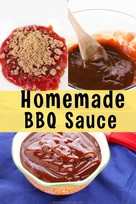 A tasty sweet BBQ sauce recipe that is perfect for grilling or serving with fries! Easy Homemade Bbq Sauce, Bbq Sauce Homemade Easy, Bbq Sauce Ingredients, Homemade Bbq Sauce Recipe, Sweet Bbq Sauce, Homemade Barbecue, Vegan Barbecue, Homemade Bbq Sauce, Homemade Barbecue Sauce