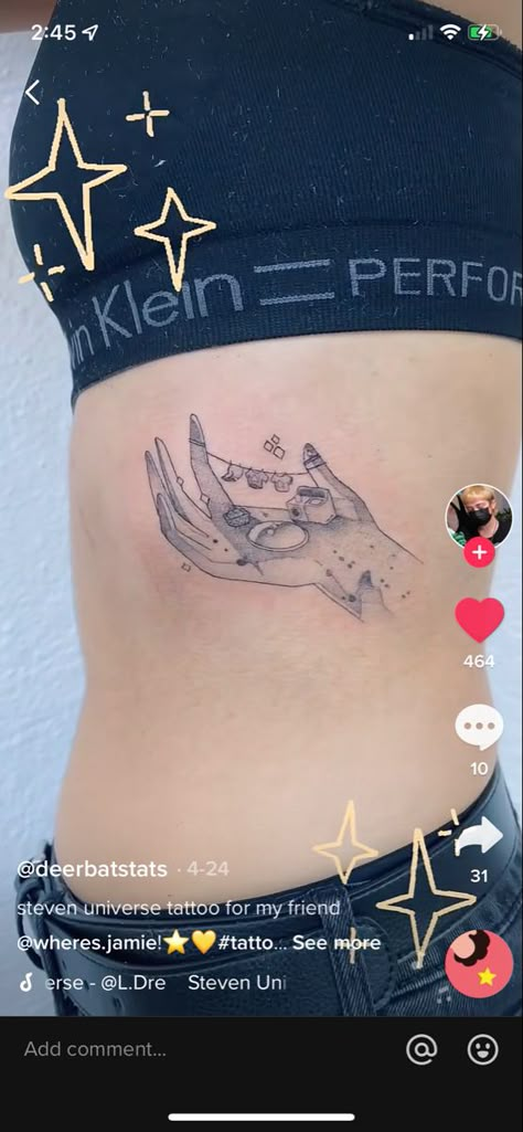 Steven Universe Hand, Universe Tattoos, Minecraft Tattoo, Universe Tattoo, M Tattoos, Funky Tattoos, Omerta Tattoo, From Tiktok, Dream Tattoos