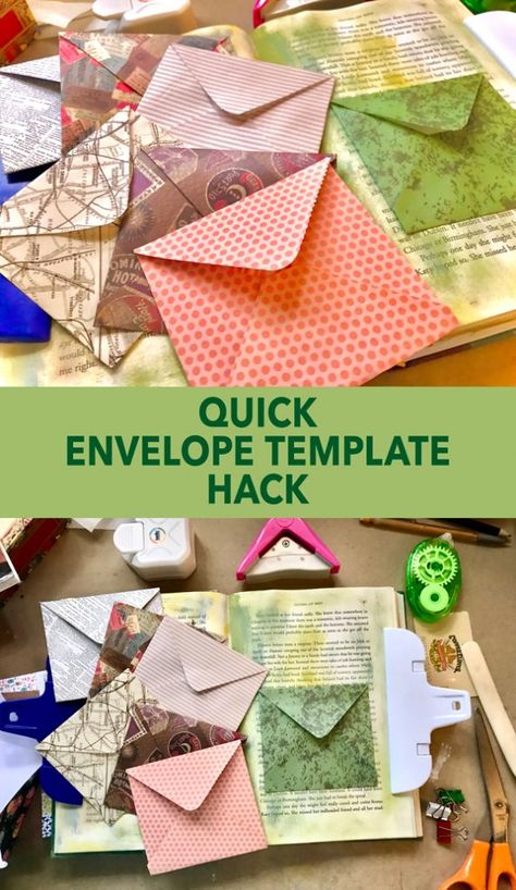 Making Your Own Envelopes, How To Make Your Own Envelope, Hand Made Envelopes, Envelope Journal Tutorials, How To Make A Cute Envelope, Envelope Making Ideas, How To Make An Envelope Out Of Paper, Diy Envelopes From Paper, Scrapbook Pockets