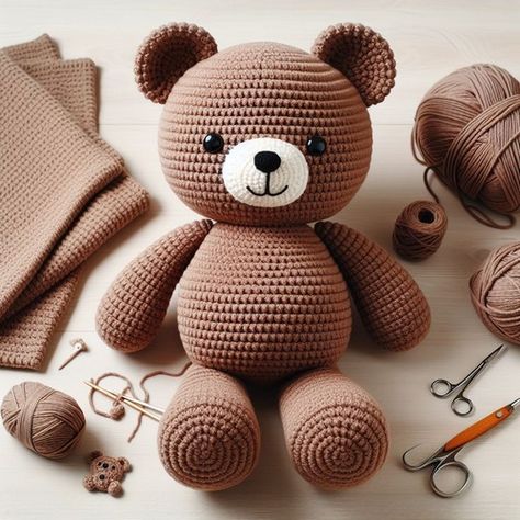 Simple Crochet Teddy Bear Pattern Free, Large Teddy Bear Crochet Pattern Free, Crochet Teddy Bear Pattern Free Easy, Teddy Bear Crochet Pattern Free, Toys Quotes, Crochet Teddy Bear Pattern Free, Teddy Bear Amigurumi, Crochet Critters, Teddy Bear Patterns Free