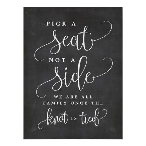 $24.45 | Pick A Seat Not A Side Wedding Sign - Custom Size #choose a seat sign, seat not side sign, wedding seating sign, wedding welcome sign, modern wedding sign, calligraphy wedding, pick a seat sign, choose your seat sign, find your seat sign, chalkboard wedding signs Choose A Seat Not A Side, Pick A Seat Not A Side Sign, Cricket Wedding, Copper Wedding Arch, Find Your Seat Sign, Wedding Seating Signs, Marriage Signs, Fall Wedding Diy, Wedding Canvas