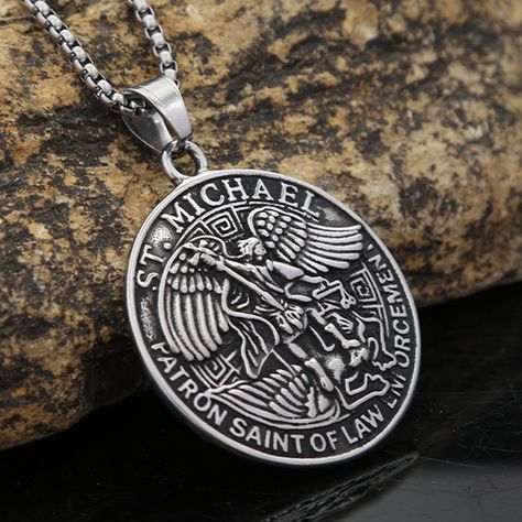 Classic Design Arch Angel St. Michael Archangel Pendant Vintage Stainless Steel Cross Wing Necklace St Michael Archangel, Arch Angel, Michael Archangel, Steel Cross, Wing Necklace, St Michael, Classic Design, Arch, Angel