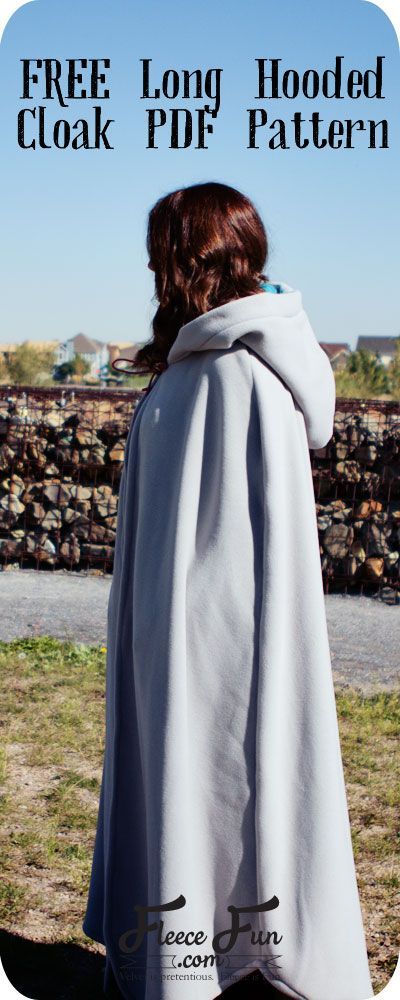 Free sewing pattern. Long, hooded cloak.                                                                                                                                                                                 More Hooded Cloak Pattern, History Clothes, Long Hooded Cloak, Cloak Pattern, Yule Ball, Free Sewing Pattern, Hooded Cape, Hooded Cloak, Sewing Projects For Beginners