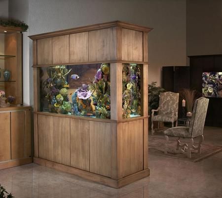 Love this to separate the living room & dinning room......a must! Aquarium Cabinet, Aquarium Stands, Custom Aquarium, Fish Tank Stand, Amazing Aquariums, Aquarium Stand, Tank Stand, Diy Aquarium, Home Staging Tips