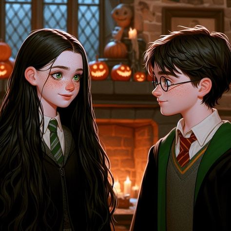 Harry Potter Oc Girl, Harry Potter Sister, Fem Harry Potter, Harry Potter Twins, Female Harry Potter, Fem Harry, Dark Harry, Draco Malfoy Fanart, Harry Potter Stories