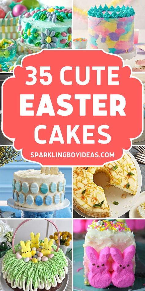 Looking for cute Easter cake recipes? Try our delicious and easy Easter cake ideas for a festive celebration! From carrot cake to lemon cake, we've got the best Easter cakes for you. These spring cakes are sure to impress your guests and make your Easter dinner party extra special. Whether you're looking for classic spring cake recipes or something new and exciting, we've got you covered. Don't forget to try these delicious easter desserts for your spring party. Easter Strawberry Cake, Bunny Desserts For Easter, Beautiful Easter Desserts, Easter Lunch Dessert, Dessert Ideas For Easter, The Best Easter Desserts, Easter Dessert Cake, Desserts For Easter Easy, Cute Easter Desserts For Kids