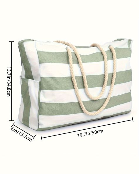 Oversized Tote, Easy Organization, Grass Green, New Green, Rope Handles, Canvas Shoulder Bag, Large Tote Bag, Green Grass, Weekend Getaway