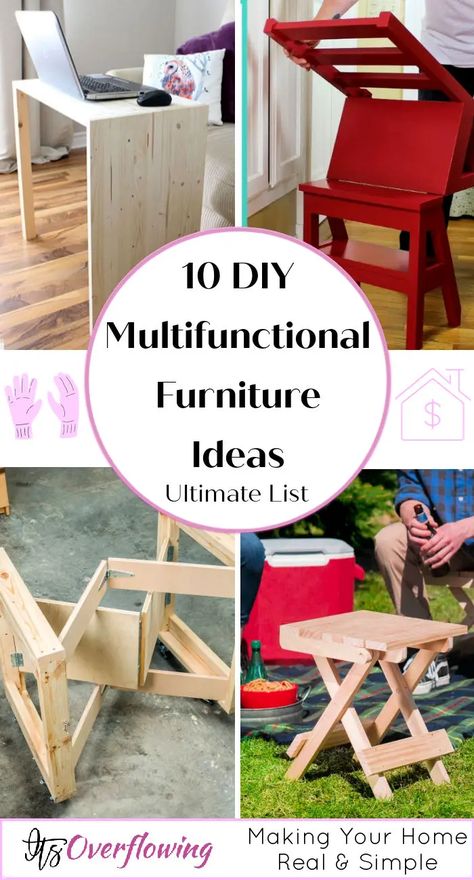 10 Multifunctional Furniture Ideas For Small Spaces Multifunctional Furniture Design, Smart Chair, Furniture Ideas For Small Spaces, Multifunctional Room, Pocket Hole Joinery, Mobile Workbench, Multifunctional Furniture Small Spaces, Fall Living Room Decor, Multipurpose Furniture