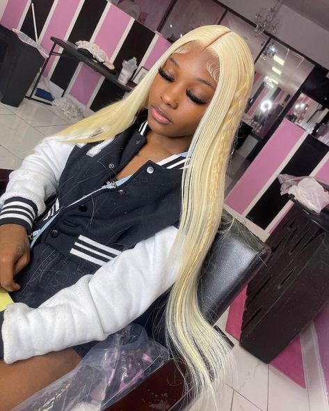 Braid Around Head, Black Girls Hairstyles Weave, Fishtail Braid Hairstyles, Grey Blonde, Middle Part Hairstyles, Frontal Wig Hairstyles, Edges Hair, All Hairstyles, Bow Hairstyle