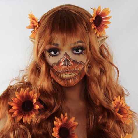 Autumn fairy makeup, Fall fairy makeup, skull makeup, halloween makeup. Fall Fairy Makeup, Skull Makeup Halloween, Halloween Makeup Look, Fall Fairy, Autumn Fairy, Fairy Makeup, Skull Makeup, Halloween Makeup Looks, Artistry Makeup