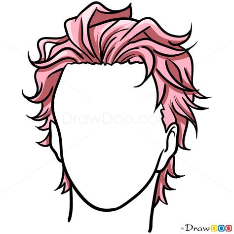 Slick Back Hair Drawing Reference, Headband Drawing Reference, Anime Hairstyles Men, Headband Drawing, Easy Hair Drawings, Short Hair Drawing, Drawing Male Hair, Drawing Lesson, Hair Sketch