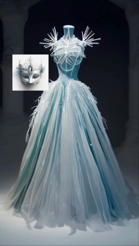 Acotar Winter Court Dresses, Ice Inspired Dress, Narnia Witch, Winter Masquerade Ball, Winter Ballgown, Winter Ball Gown, Elemental Outfits, Winter Faerie, Fantasy Moodboard