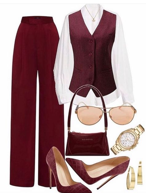 Red And White Outfits For Women, White And Red Outfits For Women, Chic Style Outfits Classy, Stylish Work Outfits Classy, Red Gold Outfit, Red And White Outfit, Red Ootd, Classy Work Outfits, Stylish Work Outfits