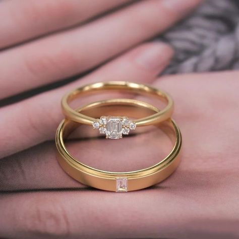 Engagement Rings For Couples, Wedding Rings Couple, Vintage Wedding Rings, Rings For Couples, Rings Couple, Wedding Engagement Gifts, Engraved Wedding, Wedding Rings Vintage, Engagement Bands