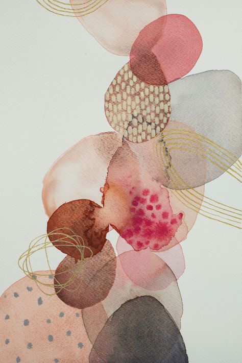 Layered Watercolor, Laura Horn Art, Laura Horn, Automatic Drawing, Watercolor And Acrylic, Watercolor Art Diy, Art Watercolour, Neutral Art, Diy Watercolor