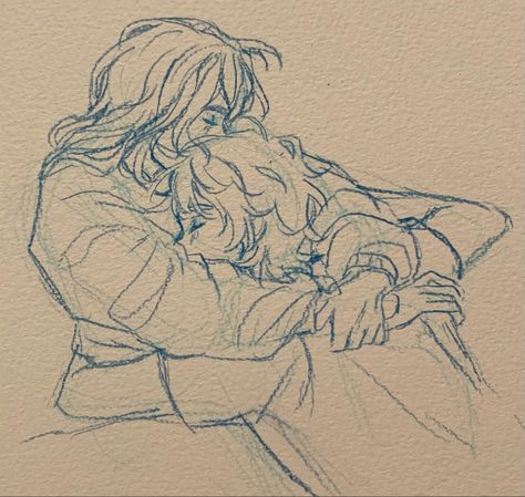 Art Pose Reference Two People, Comforting Someone Drawing, Cuddle Reference Drawing, Cuddle Drawing Reference, Cuddle Sketch, Hugging Knees Pose Drawing, Cuddling Pose Reference Drawing, Tired Pose, Hugging Reference