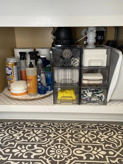 Kitchen Sink Organization Ideas, Under Kitchen Sink, Sink Organization, Under Kitchen Sink Organization, Clear The Clutter, Kitchen Sink Organization, Dumping Ground, Kitchen Storage Boxes, Under Sink Storage