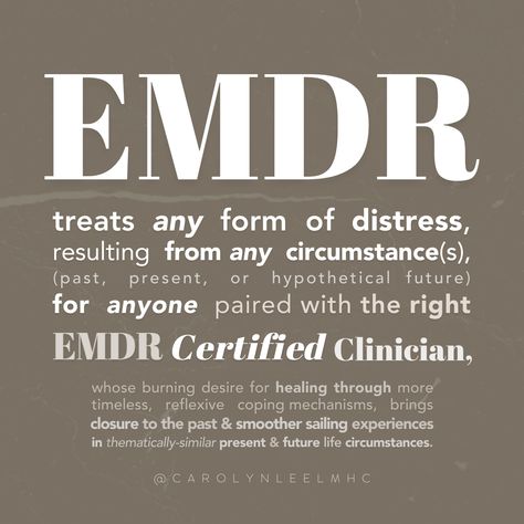 EMDR Therapy treats most mental health symptoms as a combination of these:
⏩️ A NATURAL part of living life
+
⏩️ The occasional GLITCH in sorting through memory details to save as important
+
⏩️ REINFORCED learning that’s ineffective today
+
⏩️ A state of SURVIVAL MODE from which your mind and body can be trained to use in ONLY future scenarios where it would be practical
+
⏩️ INHERITED neurochemical baselines to understand & use as tools to enhance helpful learning Emdr Protocol, Emdr Resources, Psychology Project, Emdr Cognition List, Fetal Alcohol Spectrum Disorder Quotes, Mental Health Symptoms, Emdr Therapy, Emotional Freedom Technique (eft), Journey Quotes