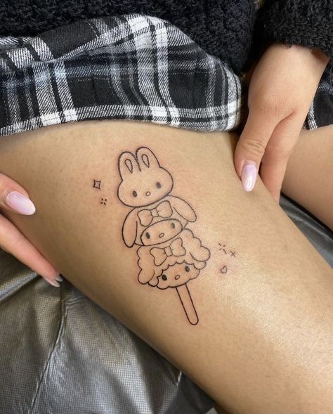 My Sweet Piano Tattoo, Arm Tattoos Cute, My Melody Tattoo, Piano Tattoo, Cute Simple Tattoos, Tattoo Shading, Hello Kitty Tattoos, Small Pretty Tattoos, Cute Little Tattoos