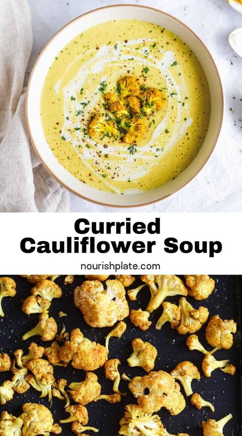 Bariatric Soups, Cauliflower Curry Soup, Veggie Soups, Curried Cauliflower Soup, Cauliflower Soup Recipe, Curried Cauliflower, Healthy Pregnancy Food, Bariatric Meals, Stews Recipes