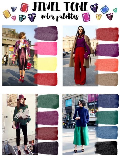 Jewel Tones — Me and Mr. Jones 2023 Fashion Color Palette, Jewel Tone Clothes Color Combos, Jewel Tone Womens Outfits, Jewel Tone Color Palette Wardrobe, Jewel Colored Outfits, Jewel Colored Clothing, Jewel Tone Academia Outfit, Jewel Tones Fashion Outfit, Jewel Toned Wardrobe