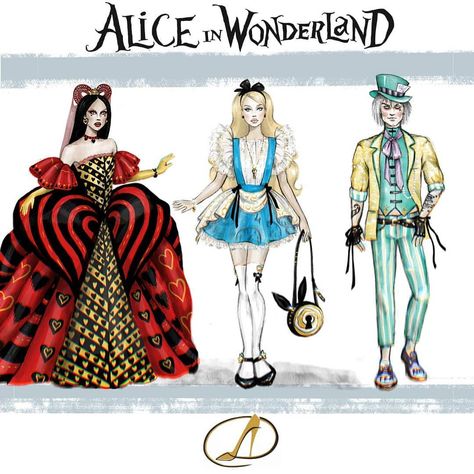 Alice In Wonderland Prom Dress, Wonderland Fashion, Tim Burton Alice In Wonderland, Alice In Wonderland Fashion Design, Alice In Wonderland Clothing Inspiration, Alice In Wonderland Moodboard, Alice In Wonderland Fashion, Alice In Wonderland Redesign, Alice In Wonderland Fashion Runway