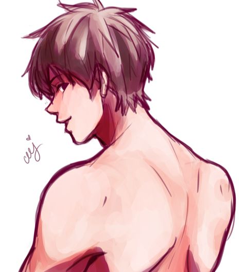 Half Bust Drawing Reference, Dimples Of Venus, Looking Over Shoulder, Anime Scenes, Guy Drawing, Male Figure, Anime Drawings Boy, Pose Reference Photo, Boy Art