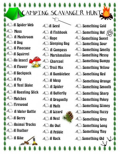 Camping Scavenger Hunt Printable, Nature Scavenger Hunt Printable, Camping Scavenger Hunts, Scavenger Hunt List, Nature Scavenger Hunt, Scouts Bsa, Nature Exploration, Scavenger Hunt Printable, Spring Camping