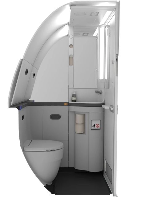 Airplane Interior Design, Airplane Toilet, Toilet Door Design, Airplane Bathroom, Airplane Interior, Pod Hotels, Lavatory Design, Hidden Spaces, Storefront Design