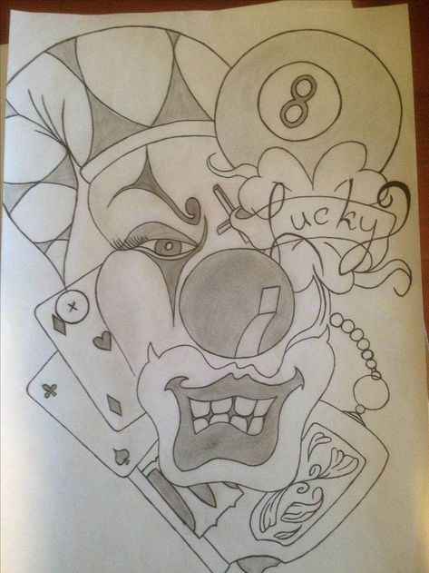 Gangsta Drawings Easy, Cholo Clown Drawing, Gangsta Pics, Clown Drawing Sketch, Jail Ideas, Chicano Clown Drawing, Clown Drawing, Drawings For Him, Easy Graffiti Drawings