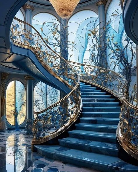 Staircase Aesthetic, Round Stairs, Grand Staircase, Fairy Tales, Stairs, Design