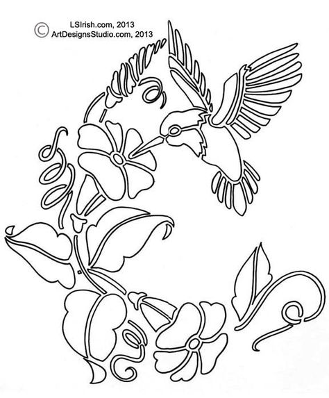 free hummingbird pattern by Lora Irish Free Wood Burning Patterns Printables, Bois Intarsia, Beginner Wood Burning, Tre Kunst, Intarsia Wood Patterns, Woodworking Plans Patterns, Bird Coloring, Wood Burning Stencils, Pyrography Patterns