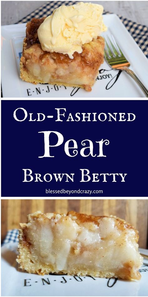 Pear Food, Pear Recipes Easy, Pear Cake Recipes, Pear Dessert Recipes, Food Recipes Dessert, Pear Dessert, Brown Betty, Pear Recipes, Recipes Dessert