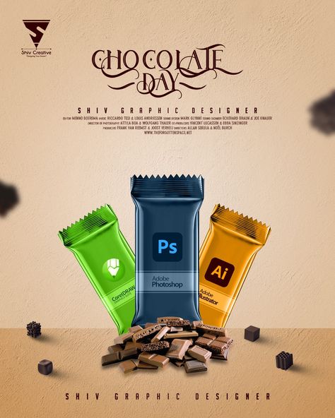 Happy Chocolate Day
Social Media Chocolate Day Post Food Social Media Post Design Ideas, Creative Social Media Post Ideas, Chocolate Social Media Post, World Chocolate Day Creative Ads, Chocolate Social Media Design, Chocolate Day Creative Ads, Chocolate Creative Ads, Chocolate Poster Design Ideas, Chocolate Advertising Design