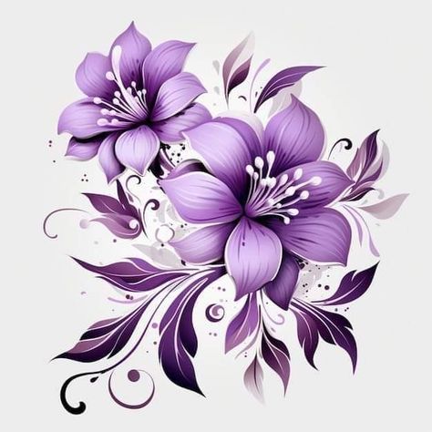 Purple Flower Tattoos, Violet Flower Tattoos, Dark Purple Flowers, Lavender Tattoo, Purple Stuff, Violet Flower, Flower Tattoo Designs, Purple Flower, Flower Tattoos