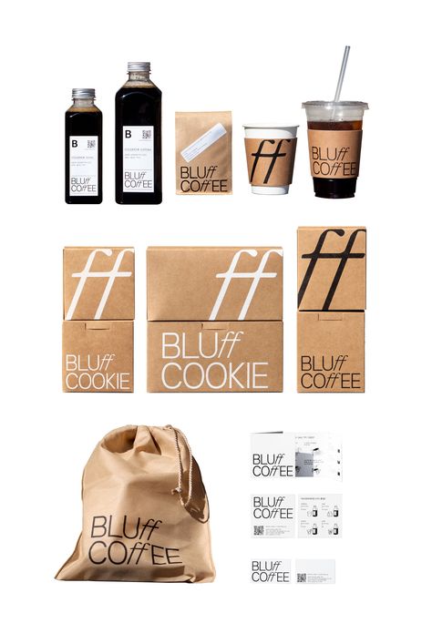 BLUFF COFFEE BRAND IDENTITY DESIGN :: Behance Pudding Packaging, Visual Identity Design Branding, Cafe Branding Design, Cookies Branding, Coffee Shop Branding, Cake Branding, Coffee Pack, Pet Logo, Bakery Branding