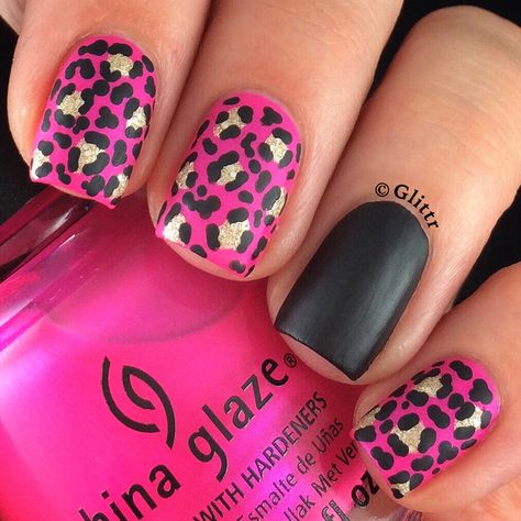 Nail Dots, Leo Nails, Pink Leopard Nails, Everyday Nails, Leopard Print Nail, Real Nails, Unghie Nail Art, Leopard Print Nails, Diva Nails