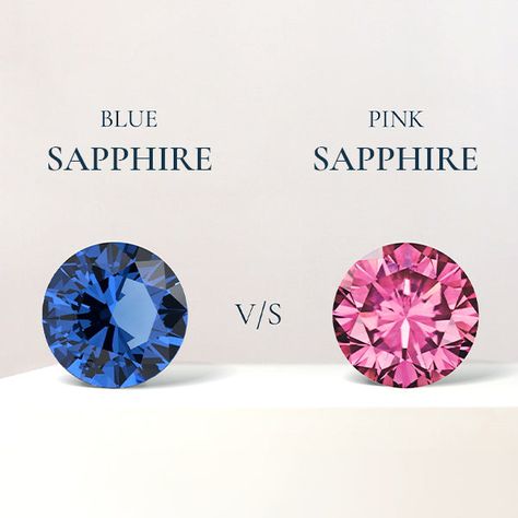 Blue Sapphire vs. Pink Sapphire: Which One Should You Choose? Pink Sapphire Crystal Meaning, Sapphire Crystal Meaning, Simple Pearl Pendant, Pink Engagement Ring, Emerald Earrings Studs, Similarities And Differences, Simple Pearl, Sapphire Color, Jewellery Ideas