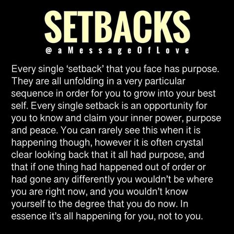 Every single setback that you face has purpose... #amessageoflove . . . #mondaymotivation #abrahamhicks #estherhicks #wisdom #thesecret… Awakening Quotes, Message Of Love, Narcissistic Behavior, Memories Quotes, Spirituality Energy, Life Purpose, Love Messages, Monday Motivation, Spiritual Awakening